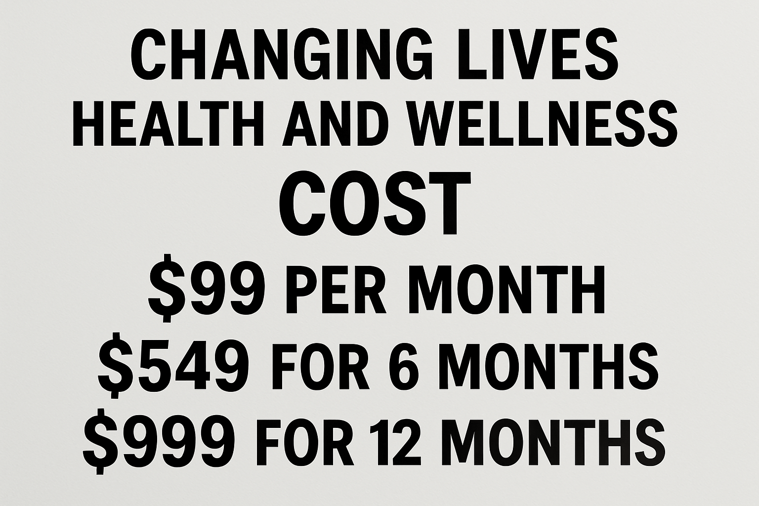 How Much Does Changing Lives Health And Wellness Cost