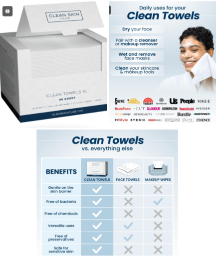 Clean Skin Club Clean Towels XL - Biobased Face Wipes