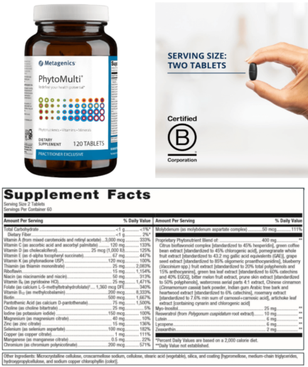 Metagenics PhytoMulti Without Iron - 120 Tablets