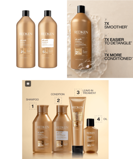 REDKEN All Soft Shampoo Conditioner Set For Dry Hair