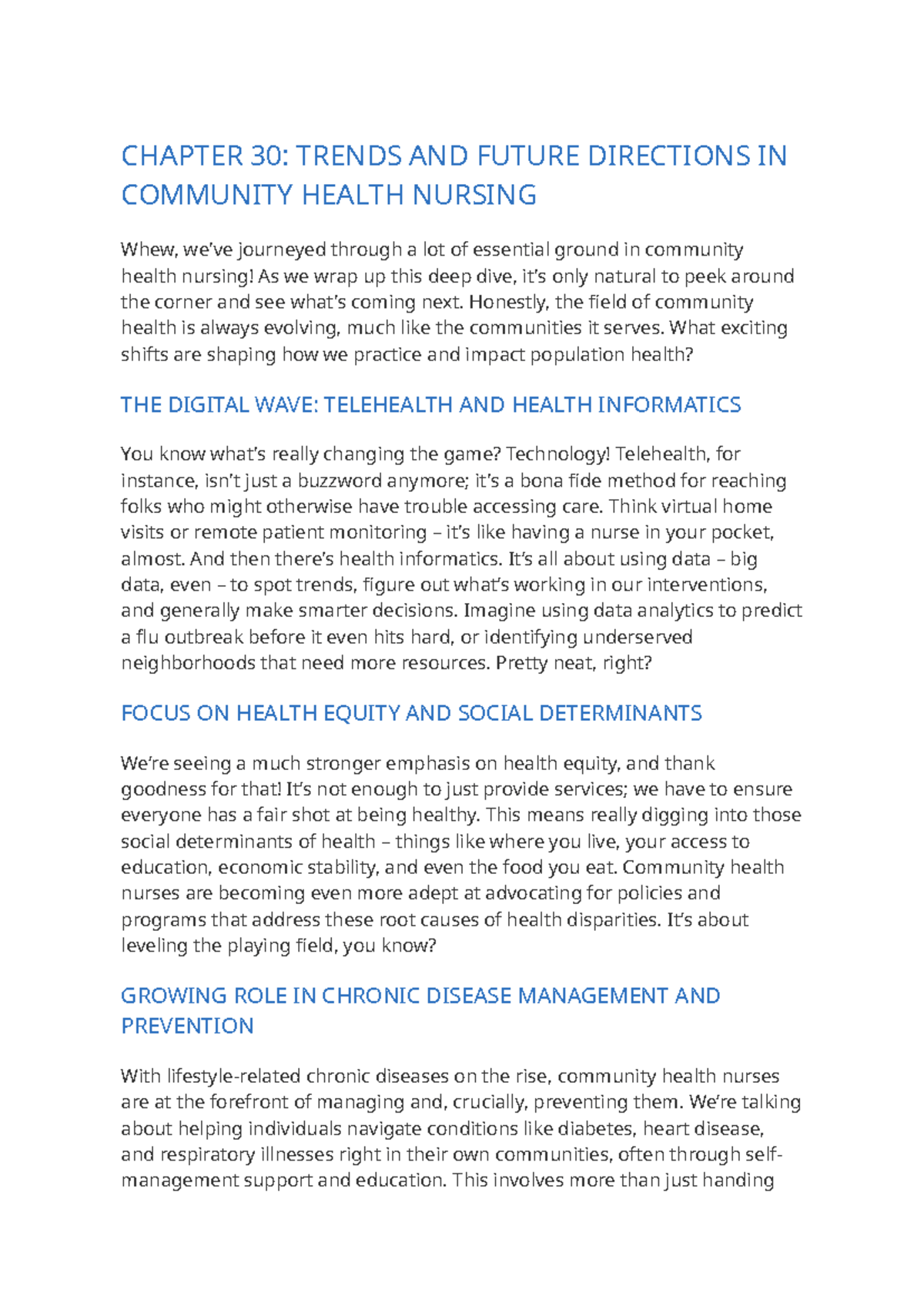 What are the New Trends in Community Health Nursing