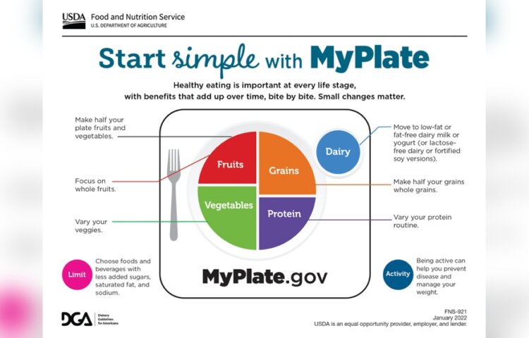 Which Guideline Does Myplate Recommend for a Healthier Diet